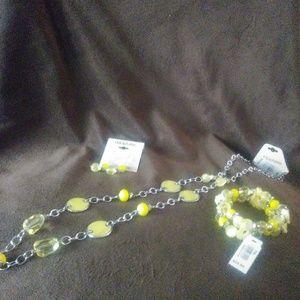 Yellow Beaded Jewelry Set